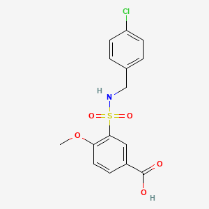 molecular formula C15H14ClNO5S B2760248 3-{[(4-Chlorophenyl)methyl]sulfamoyl}-4-methoxybenzoic acid CAS No. 721418-28-6