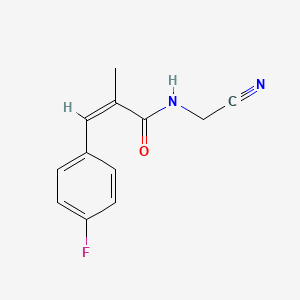 molecular formula C12H11FN2O B2760255 (Z)-N-(氰甲基)-3-(4-氟苯基)-2-甲基丙-2-烯酰胺 CAS No. 1436374-68-3