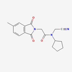 molecular formula C18H19N3O3 B2760262 N-(Cyanomethyl)-N-cyclopentyl-2-(5-methyl-1,3-dioxoisoindol-2-yl)acetamide CAS No. 2196146-02-6