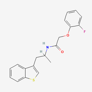 molecular formula C19H18FNO2S B2760267 N-(1-(苯并[b]噻吩-3-基)丙基)-2-(2-氟苯氧基)乙酰胺 CAS No. 2034469-23-1