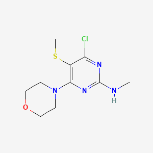 molecular formula C10H15ClN4OS B2760270 4-chloro-N-methyl-5-(methylsulfanyl)-6-morpholino-2-pyrimidinamine CAS No. 83199-51-3