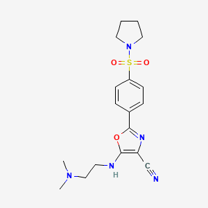 5-{[2-(DIMETHYLAMINO)ETHYL]AMINO}-2-[4-(PYRROLIDINE-1-SULFONYL)PHENYL]-1,3-OXAZOLE-4-CARBONITRILE