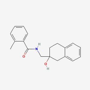 molecular formula C19H21NO2 B2760274 N-((2-hydroxy-1,2,3,4-tetrahydronaphthalen-2-yl)methyl)-2-methylbenzamide CAS No. 1421506-52-6