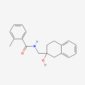 molecular formula C19H21NO2 B2760274 N-((2-羟基-1,2,3,4-四氢萘-2-基)甲基)-2-甲基苯甲酰胺 CAS No. 1421506-52-6