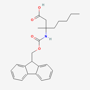 molecular formula C24H29NO4 B2760277 3-(9H-Fluoren-9-ylmethoxycarbonylamino)-3-methyloctanoic acid CAS No. 2157980-58-8