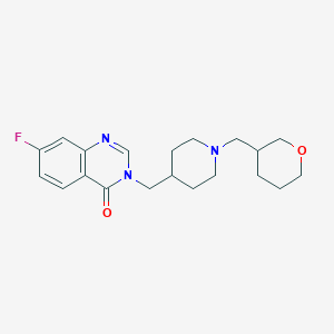 molecular formula C20H26FN3O2 B2760279 7-Fluoro-3-({1-[(oxan-3-yl)methyl]piperidin-4-yl}methyl)-3,4-dihydroquinazolin-4-one CAS No. 2415541-41-0