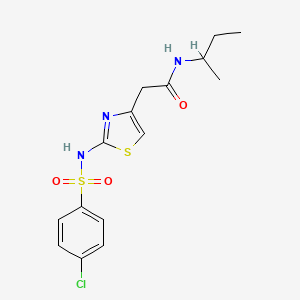 molecular formula C15H18ClN3O3S2 B2760282 N-(sec-butyl)-2-(2-(4-chlorophenylsulfonamido)thiazol-4-yl)acetamide CAS No. 921925-46-4