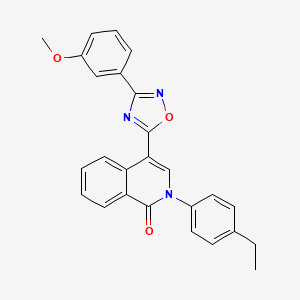 molecular formula C26H21N3O3 B2760286 2-(4-ethylphenyl)-4-[3-(3-methoxyphenyl)-1,2,4-oxadiazol-5-yl]isoquinolin-1(2H)-one CAS No. 1326901-21-6