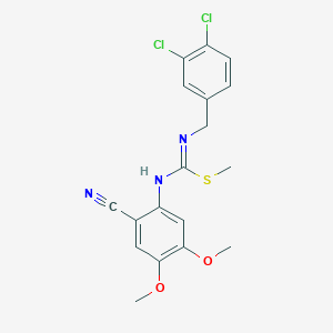 1-cyano-2-{[(Z)-[(3,4-dichlorobenzyl)amino](methylsulfanyl)methylidene]amino}-4,5-dimethoxybenzene