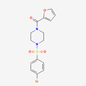 molecular formula C15H15BrN2O4S B2760289 1-[(4-溴苯基)磺酰]-4-(2-呋喃基)哌嗪 CAS No. 497061-17-3