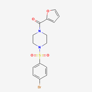 molecular formula C15H15BrN2O4S B2760289 1-(4-Bromobenzenesulfonyl)-4-(furan-2-carbonyl)piperazine CAS No. 497061-17-3