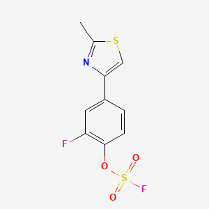molecular formula C10H7F2NO3S2 B2760292 4-(3-Fluoro-4-fluorosulfonyloxyphenyl)-2-methyl-1,3-thiazole CAS No. 2411267-74-6