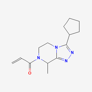 molecular formula C14H20N4O B2760294 1-{3-cyclopentyl-8-methyl-5H,6H,7H,8H-[1,2,4]triazolo[4,3-a]pyrazin-7-yl}prop-2-en-1-one CAS No. 2094423-72-8