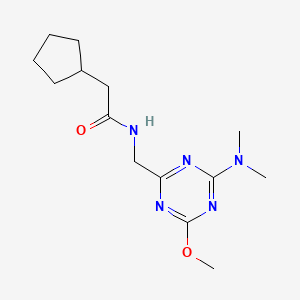 2-cyclopentyl-N-((4-(dimethylamino)-6-methoxy-1,3,5-triazin-2-yl)methyl)acetamide