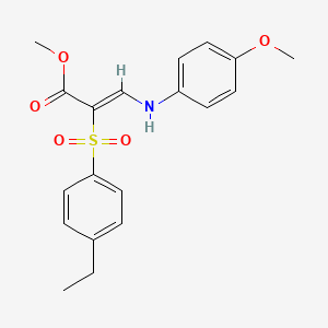 molecular formula C19H21NO5S B2760316 methyl (2Z)-2-[(4-ethylphenyl)sulfonyl]-3-[(4-methoxyphenyl)amino]acrylate CAS No. 1327185-29-4