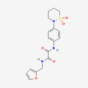 molecular formula C17H19N3O5S B2760327 N'-[4-(1,1-dioxothiazinan-2-yl)phenyl]-N-(furan-2-ylmethyl)oxamide CAS No. 899956-10-6