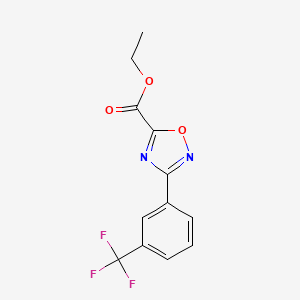 molecular formula C12H9F3N2O3 B2760331 Ethyl 3-[3-(trifluoromethyl)phenyl]-1,2,4-oxadiazole-5-carboxylate CAS No. 478030-57-8