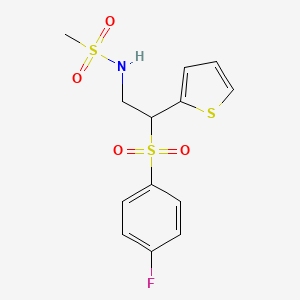 N-[2-[(4-fluorophenyl)sulfonyl]-2-(2-thienyl)ethyl]methanesulfonamide