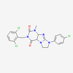 8-(4-chlorophenyl)-3-[(2,6-dichlorophenyl)methyl]-1-methyl-1H,2H,3H,4H,6H,7H,8H-imidazo[1,2-g]purine-2,4-dione