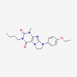 molecular formula C20H25N5O3 B2760352 2-Butyl-6-(4-ethoxyphenyl)-4-methyl-7,8-dihydropurino[7,8-a]imidazole-1,3-dione CAS No. 893952-14-2