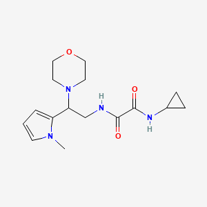 molecular formula C16H24N4O3 B2760353 N1-cyclopropyl-N2-(2-(1-methyl-1H-pyrrol-2-yl)-2-morpholinoethyl)oxalamide CAS No. 1049375-56-5