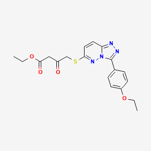 molecular formula C19H20N4O4S B2760355 Ethyl 4-((3-(4-ethoxyphenyl)-[1,2,4]triazolo[4,3-b]pyridazin-6-yl)thio)-3-oxobutanoate CAS No. 852437-18-4
