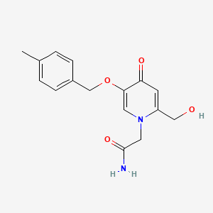 molecular formula C16H18N2O4 B2760358 2-(2-(hydroxymethyl)-5-((4-methylbenzyl)oxy)-4-oxopyridin-1(4H)-yl)acetamide CAS No. 941916-45-6