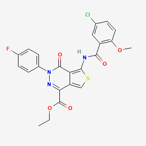 molecular formula C23H17ClFN3O5S B2760359 Ethyl 5-(5-chloro-2-methoxybenzamido)-3-(4-fluorophenyl)-4-oxo-3,4-dihydrothieno[3,4-d]pyridazine-1-carboxylate CAS No. 851949-46-7