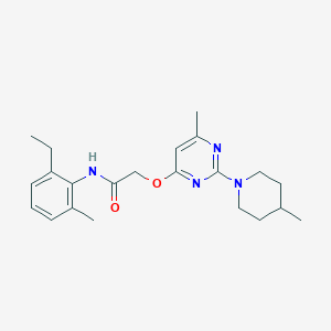 molecular formula C22H30N4O2 B2760364 N-(4-chloro-3-fluorophenyl)-7-methyl-3-(pyrrolidin-1-ylcarbonyl)-1,8-naphthyridin-4-amine CAS No. 1226443-48-6