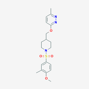 3-[[1-(4-Methoxy-3-methylphenyl)sulfonylpiperidin-4-yl]methoxy]-6-methylpyridazine