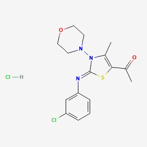 (Z)-1-(2-((3-chlorophenyl)imino)-4-methyl-3-morpholino-2,3-dihydrothiazol-5-yl)ethanone hydrochloride