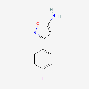 molecular formula C9H7IN2O B2760374 3-(4-Iodophenyl)-1,2-oxazol-5-amine CAS No. 501326-26-7