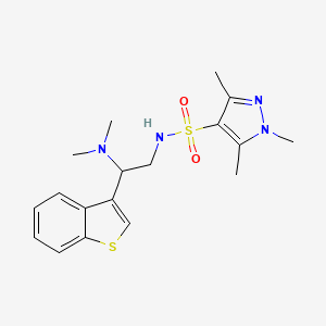 N-[2-(1-benzothiophen-3-yl)-2-(dimethylamino)ethyl]-1,3,5-trimethyl-1H-pyrazole-4-sulfonamide