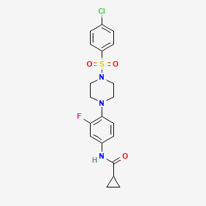 N-(4-{4-[(4-chlorophenyl)sulfonyl]piperazino}-3-fluorophenyl)cyclopropanecarboxamide