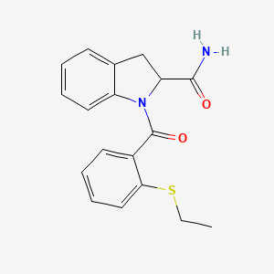 1-(2-(Ethylthio)benzoyl)indoline-2-carboxamide