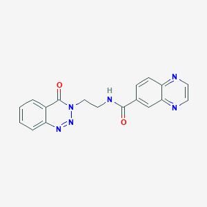 molecular formula C18H14N6O2 B2760396 N-(2-(4-oxobenzo[d][1,2,3]triazin-3(4H)-yl)ethyl)quinoxaline-6-carboxamide CAS No. 2034375-86-3