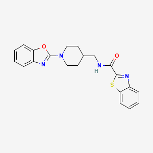 molecular formula C21H20N4O2S B2760401 N-((1-(苯并[d]噁唑-2-基)哌啶-4-基)甲基)苯并[d]噁唑-2-羧酰胺 CAS No. 1797852-86-8