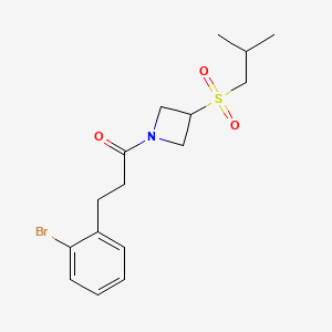 molecular formula C16H22BrNO3S B2760411 3-(2-Bromophenyl)-1-(3-(isobutylsulfonyl)azetidin-1-yl)propan-1-one CAS No. 1797692-56-8
