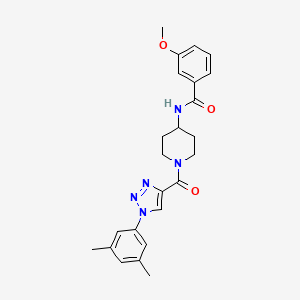 N-(1-(1-(3,5-dimethylphenyl)-1H-1,2,3-triazole-4-carbonyl)piperidin-4-yl)-3-methoxybenzamide