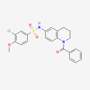 molecular formula C23H21ClN2O4S B2760430 N-(1-benzoyl-1,2,3,4-tetrahydroquinolin-6-yl)-3-chloro-4-methoxybenzenesulfonamide CAS No. 946334-33-4