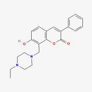 molecular formula C22H24N2O3 B2760449 8-[(4-ethylpiperazin-1-yl)methyl]-7-hydroxy-3-phenyl-2H-chromen-2-one CAS No. 887218-70-4