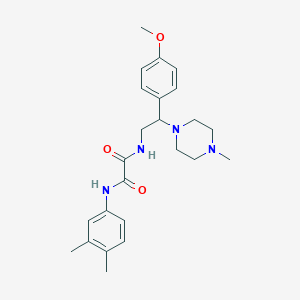 molecular formula C24H32N4O3 B2760452 N-(3,4-dimethylphenyl)-N'-[2-(4-methoxyphenyl)-2-(4-methylpiperazin-1-yl)ethyl]ethanediamide CAS No. 898432-07-0