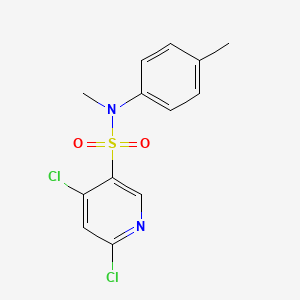 molecular formula C13H12Cl2N2O2S B2760462 4,6-dichloro-N-methyl-N-(4-methylphenyl)pyridine-3-sulfonamide CAS No. 1444615-38-6