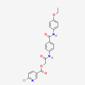 molecular formula C23H20ClN3O5 B2760463 [2-[4-[(4-Ethoxyphenyl)carbamoyl]anilino]-2-oxoethyl] 6-chloropyridine-3-carboxylate CAS No. 878970-32-2