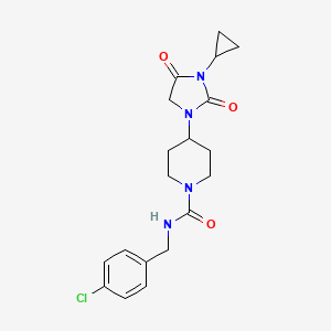 N-[(4-chlorophenyl)methyl]-4-(3-cyclopropyl-2,4-dioxoimidazolidin-1-yl)piperidine-1-carboxamide