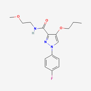 molecular formula C16H20FN3O3 B2760476 1-(4-fluorophenyl)-N-(2-methoxyethyl)-4-propoxy-1H-pyrazole-3-carboxamide CAS No. 1171836-21-7