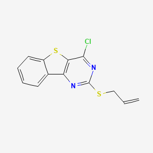 molecular formula C13H9ClN2S2 B2760481 2-(烯丙硫基)-4-氯[1]苯并噻吩[3,2-d]嘧啶 CAS No. 478029-83-3