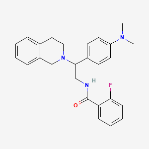 molecular formula C26H28FN3O B2760483 N-(2-(3,4-dihydroisoquinolin-2(1H)-yl)-2-(4-(dimethylamino)phenyl)ethyl)-2-fluorobenzamide CAS No. 946365-70-4