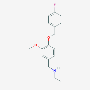 molecular formula C17H20FNO2 B276049 N-{4-[(4-fluorobenzyl)oxy]-3-methoxybenzyl}ethanamine 