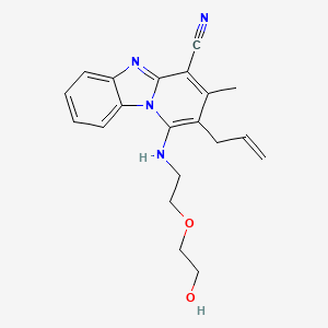 molecular formula C20H22N4O2 B2760493 1-{[2-(2-羟基乙氧基)乙基]氨基}-3-甲基-2-(丙-2-烯-1-基)吡啶并[1,2-a]苯并咪唑-4-碳腈 CAS No. 612037-70-4